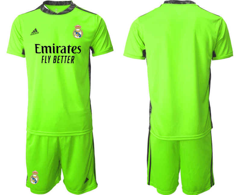 Men 2020-2021 club Real Madrid fluorescent green goalkeeper Soccer Jerseys->real madrid jersey->Soccer Club Jersey